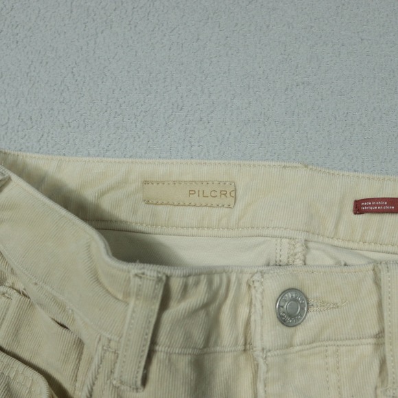 Pilcro High-Rise Skinny Corduroy Pants Cream Beige Women Size 26 Anthropologie - Picture 3 of 12
